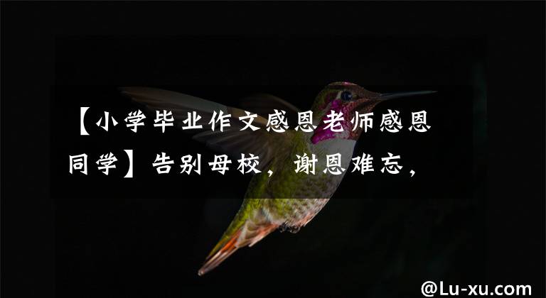 【小学毕业作文感恩老师感恩同学】告别母校，谢恩难忘，梦想3354惠帝区清彩小学2022届毕业典礼
