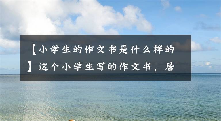 【小学生的作文书是什么样的】这个小学生写的作文书，居然给我看得津津有味