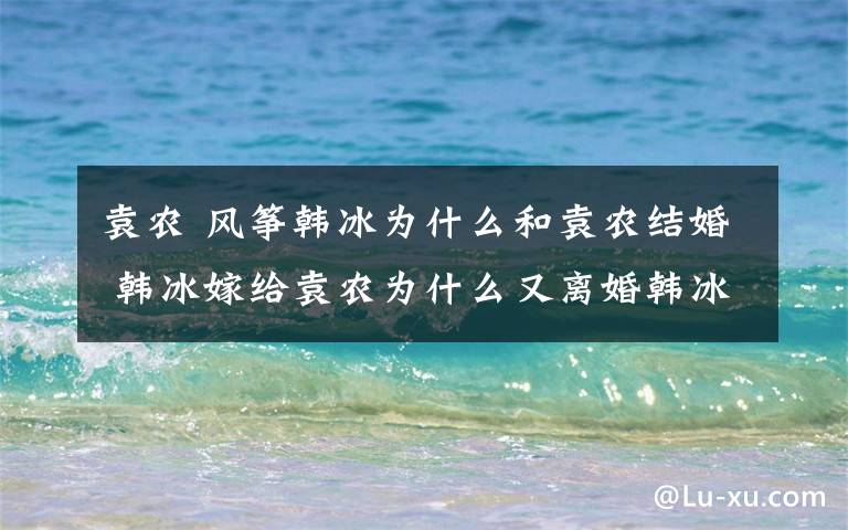 袁农 风筝韩冰为什么和袁农结婚 韩冰嫁给袁农为什么又离婚韩冰爱的是谁