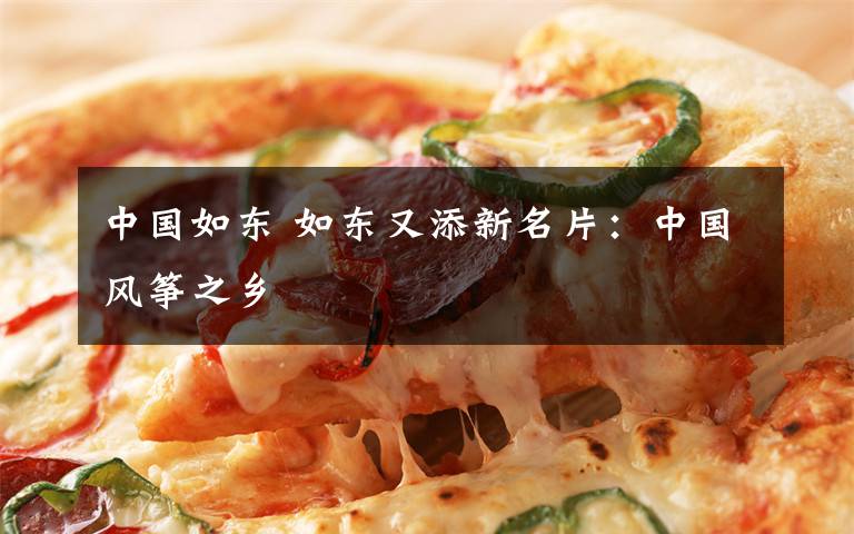 中国如东 如东又添新名片：中国风筝之乡