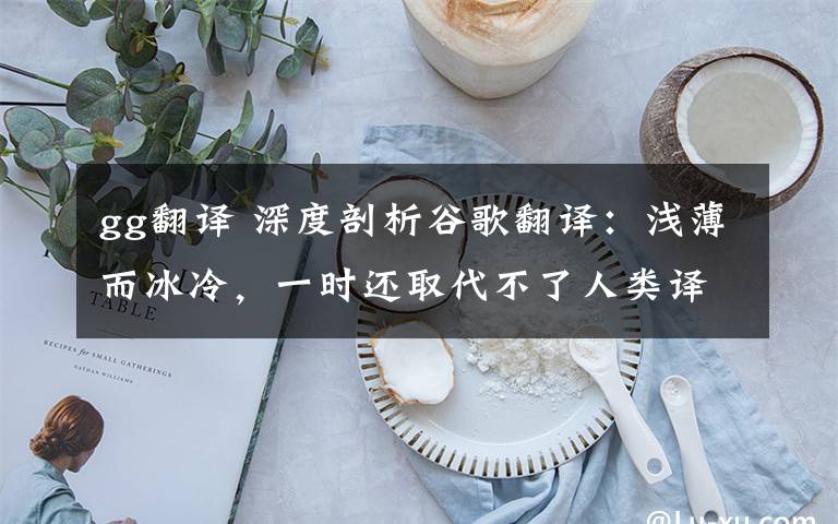 gg翻译 深度剖析谷歌翻译：浅薄而冰冷，一时还取代不了人类译员