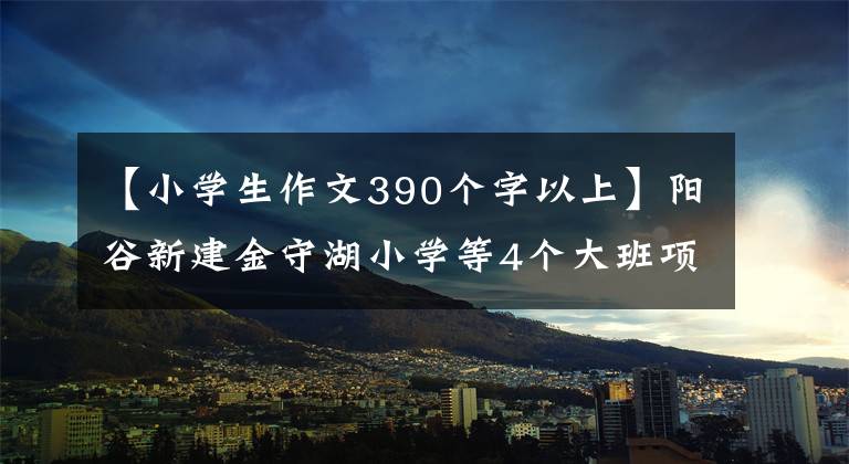 【小学生作文390个字以上】阳谷新建金守湖小学等4个大班项目得到解决，新增174个教科班