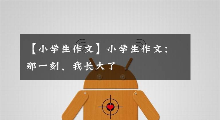 【小学生作文】小学生作文：那一刻，我长大了