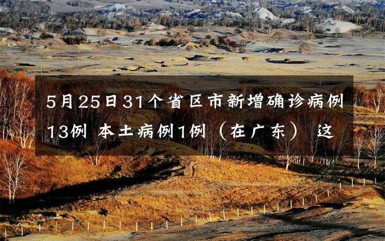 5月25日31个省区市新增确诊病例13例 本土病例1例（在广东） 这意味着什么?