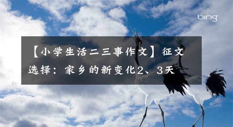 【小学生活二三事作文】征文选择：家乡的新变化2、3天