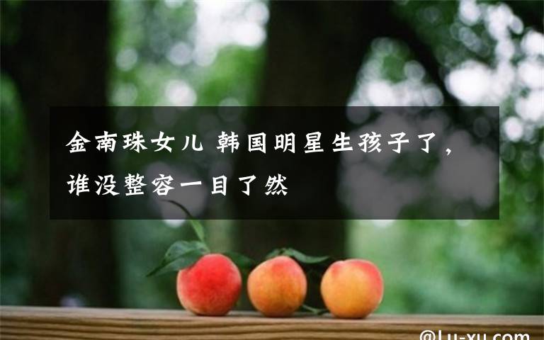 金南珠女儿 韩国明星生孩子了，谁没整容一目了然