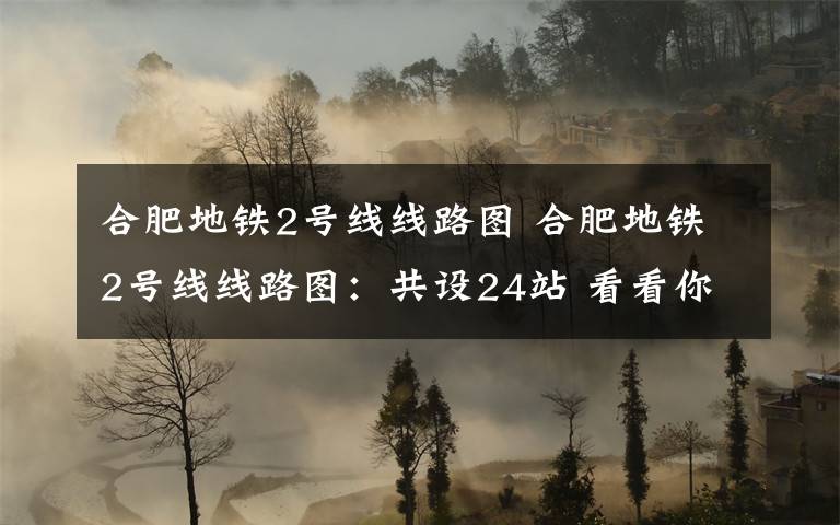 合肥地铁2号线线路图 合肥地铁2号线线路图：共设24站 看看你家在哪一站