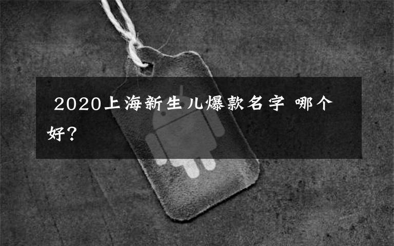  2020上海新生儿爆款名字 哪个好？