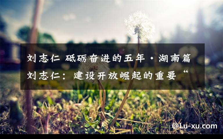 刘志仁 砥砺奋进的五年·湖南篇 刘志仁：建设开放崛起的重要“增长极”