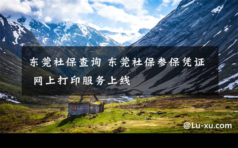 东莞社保查询 东莞社保参保凭证 网上打印服务上线