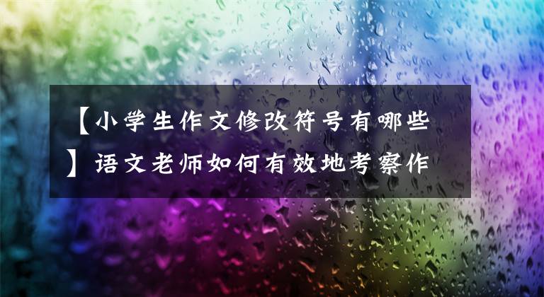 【小学生作文修改符号有哪些】语文老师如何有效地考察作文