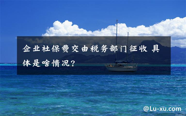企业社保费交由税务部门征收 具体是啥情况?