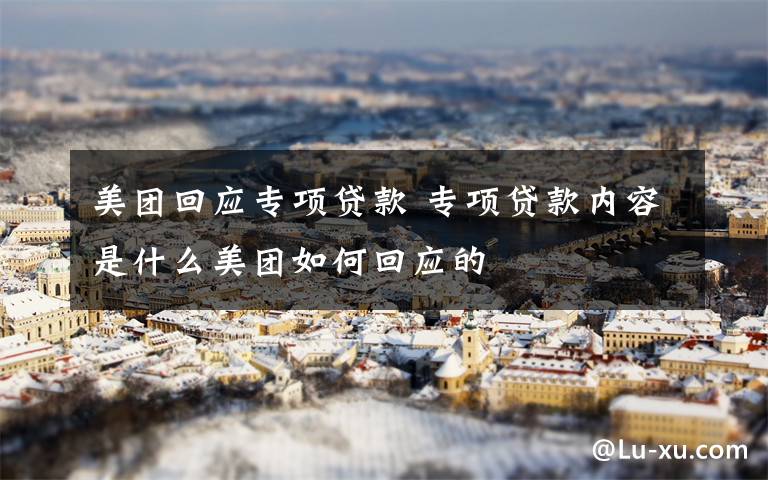 美团回应专项贷款 专项贷款内容是什么美团如何回应的