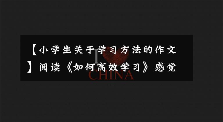 【小学生关于学习方法的作文】阅读《如何高效学习》感觉，谈谈我的学习方法