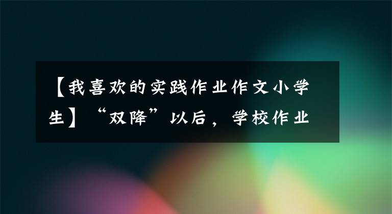 【我喜欢的实践作业作文小学生】“双降”以后，学校作业“少量高效”，各有特色