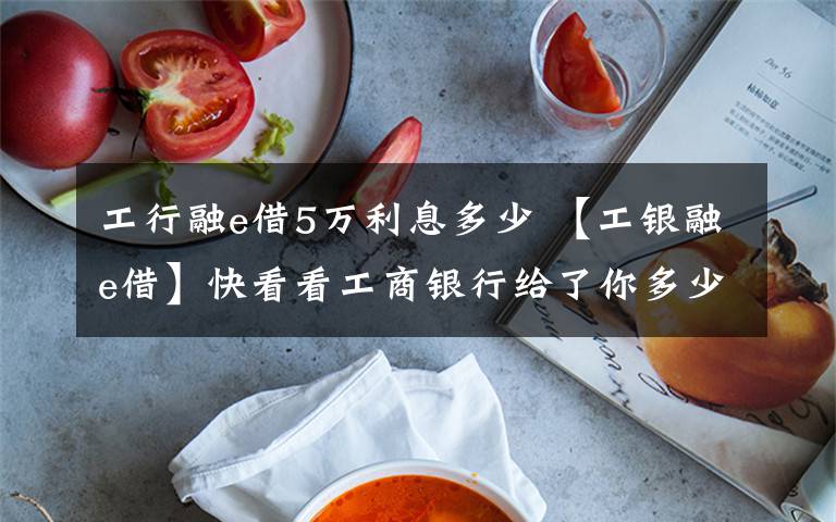 工行融e借5万利息多少 【工银融e借】快看看工商银行给了你多少信用消费贷款额度！