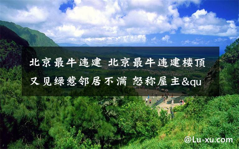 北京最牛违建 北京最牛违建楼顶又见绿惹邻居不满 怒称屋主"不老实搞花样"