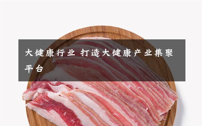 大健康行业 打造大健康产业集聚平台