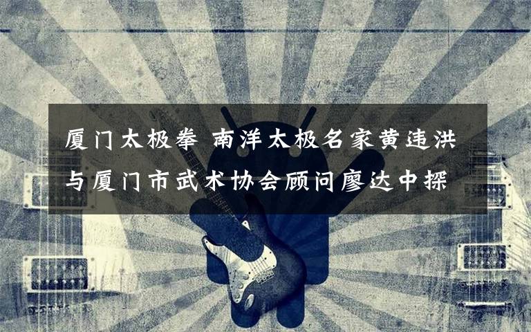 厦门太极拳 南洋太极名家黄违洪与厦门市武术协会顾问廖达中探讨太极拳理法