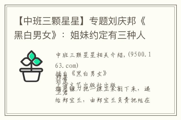 【中班三颗星星】专题刘庆邦《黑白男女》：姐妹约定有三种人不能成为对象