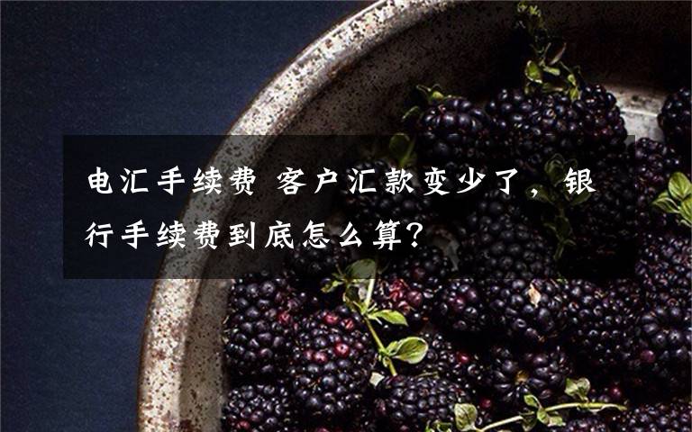 电汇手续费 客户汇款变少了，银行手续费到底怎么算？