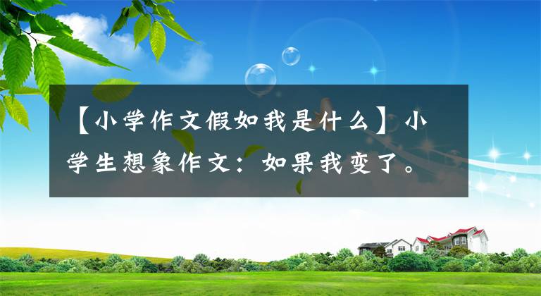 【小学作文假如我是什么】小学生想象作文：如果我变了。