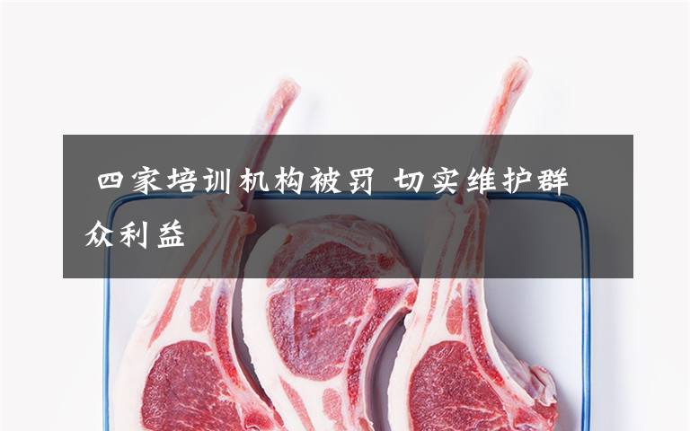  四家培训机构被罚 切实维护群众利益