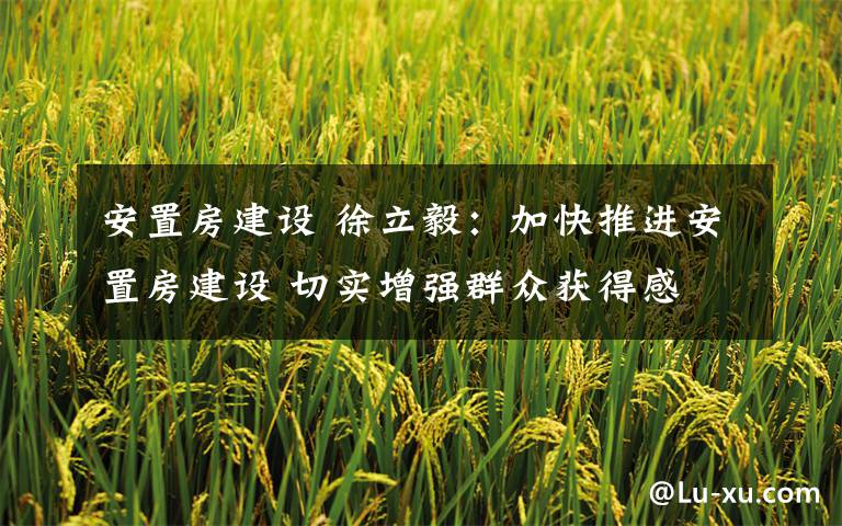 安置房建设 徐立毅：加快推进安置房建设 切实增强群众获得感
