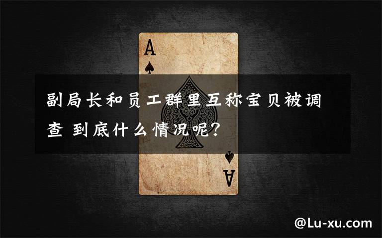 副局长和员工群里互称宝贝被调查 到底什么情况呢？