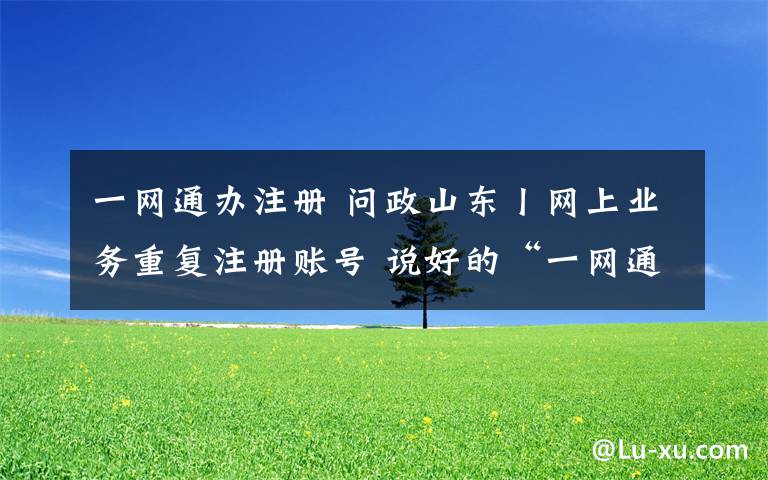 一网通办注册 问政山东丨网上业务重复注册账号 说好的“一网通办”呢？省大数据局局长：很惭愧