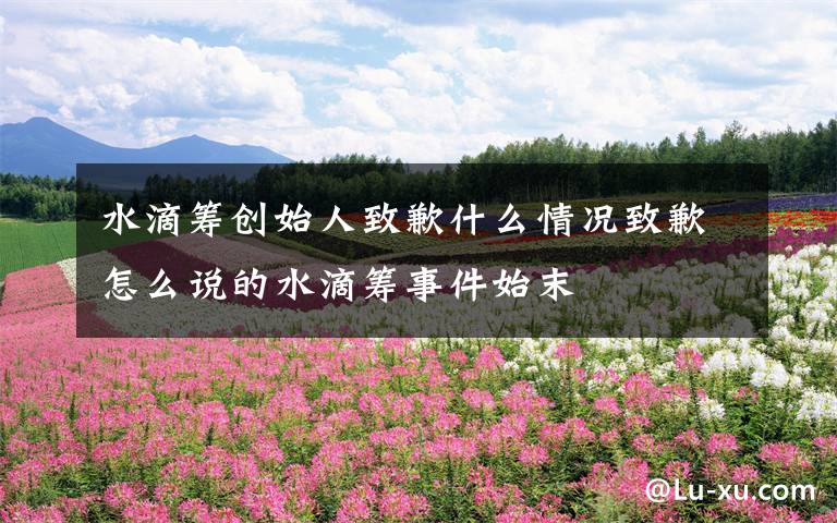 水滴筹创始人致歉什么情况致歉怎么说的水滴筹事件始末
