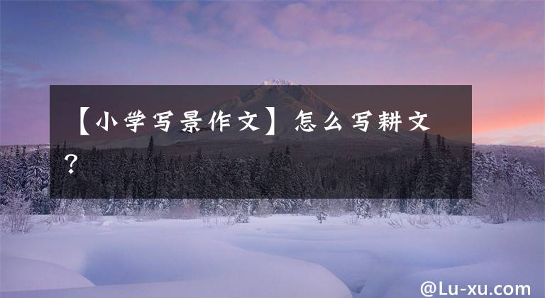 【小学写景作文】怎么写耕文？