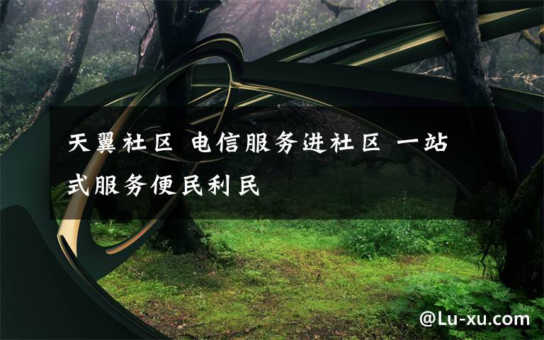 天翼社区 电信服务进社区 一站式服务便民利民