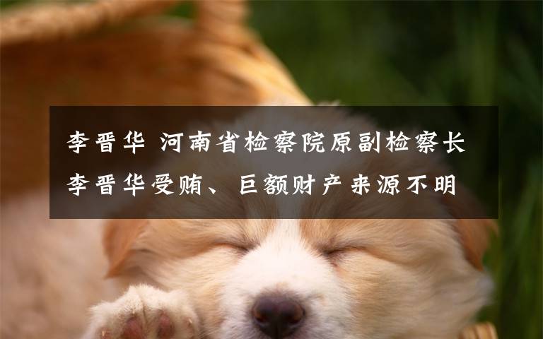 李晋华 河南省检察院原副检察长李晋华受贿、巨额财产来源不明被判刑