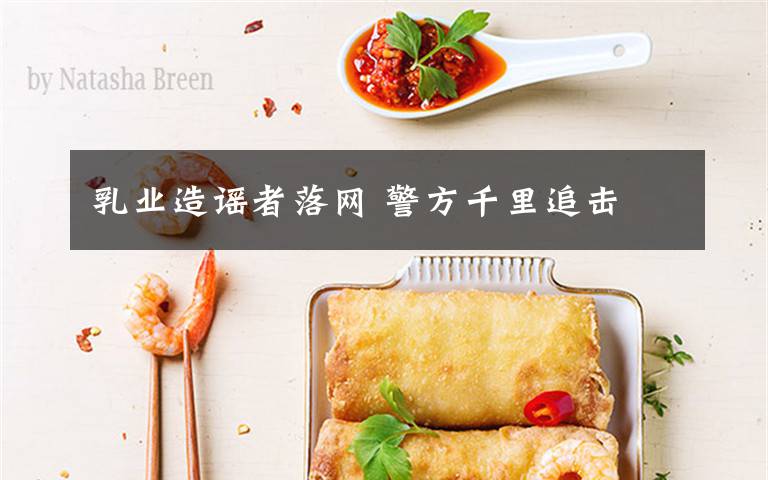 乳业造谣者落网 警方千里追击