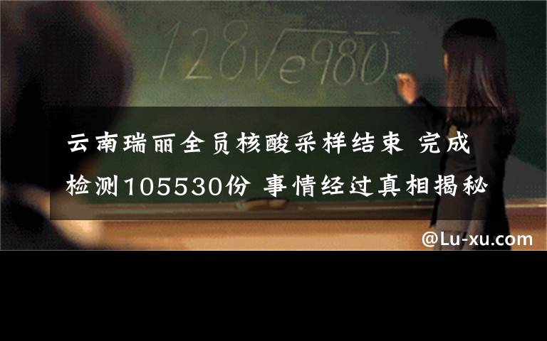 云南瑞丽全员核酸采样结束 完成检测105530份 事情经过真相揭秘！