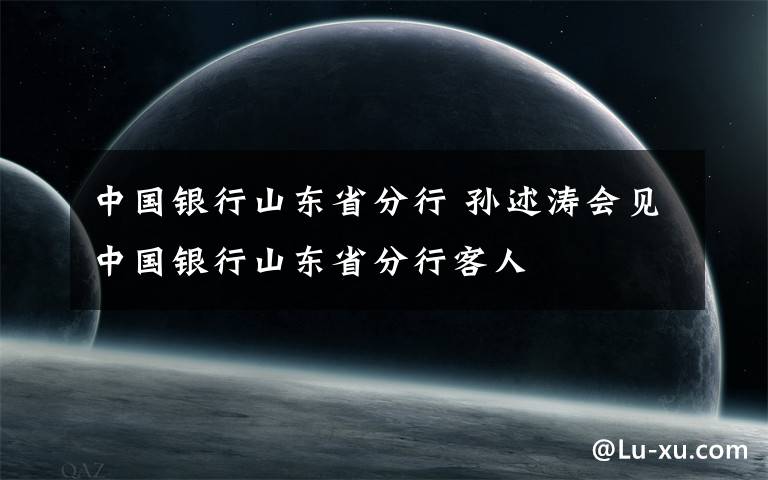 中国银行山东省分行 孙述涛会见中国银行山东省分行客人