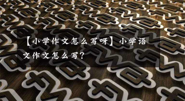 【小学作文怎么写呀】小学语文作文怎么写？
