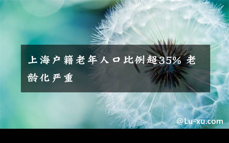 上海户籍老年人口比例超35% 老龄化严重