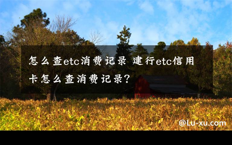 怎么查etc消费记录 建行etc信用卡怎么查消费记录？