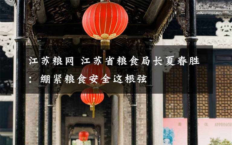 江苏粮网 江苏省粮食局长夏春胜：绷紧粮食安全这根弦