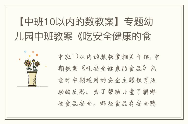 【中班10以内的数教案】专题幼儿园中班教案《吃安全健康的食品》含反思