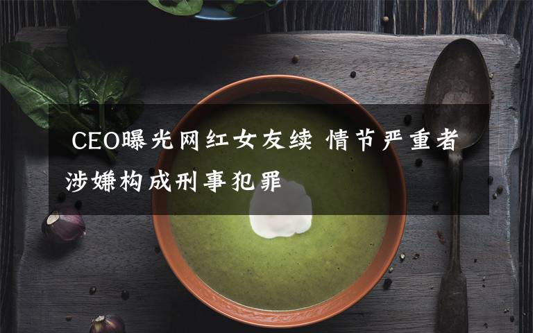  CEO曝光网红女友续 情节严重者涉嫌构成刑事犯罪