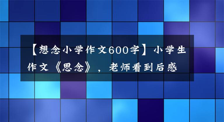 【想念小学作文600字】小学生作文《思念》，老师看到后感慨万千，普通人无法理解内容的深意。