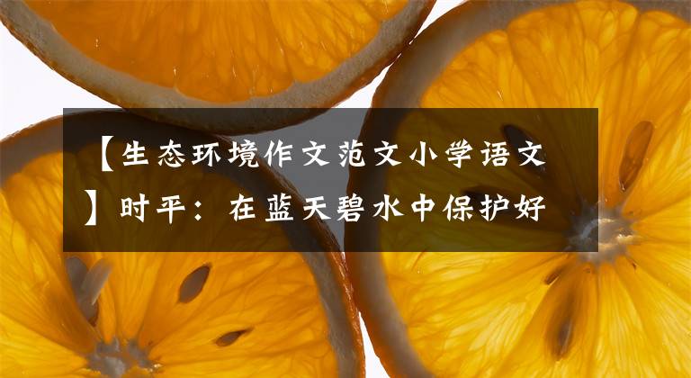 【生态环境作文范文小学语文】时平：在蓝天碧水中保护好生态文明。