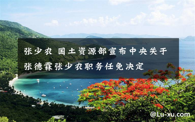 张少农 国土资源部宣布中央关于张德霖张少农职务任免决定