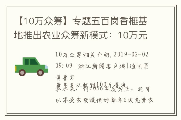 【10万众筹】专题五百岗香榧基地推出农业众筹新模式：10万元可认养10棵香榧树