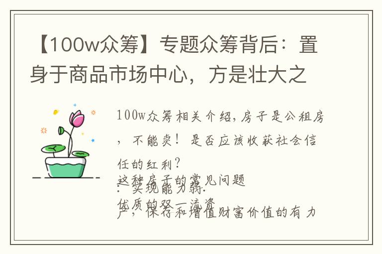 【100w众筹】专题众筹背后：置身于商品市场中心，方是壮大之道