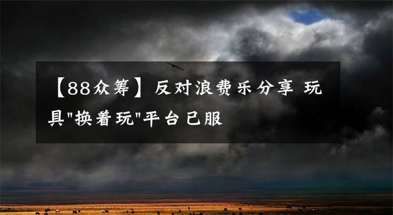 【88众筹】反对浪费乐分享 玩具"换着玩"平台已服务上万家庭