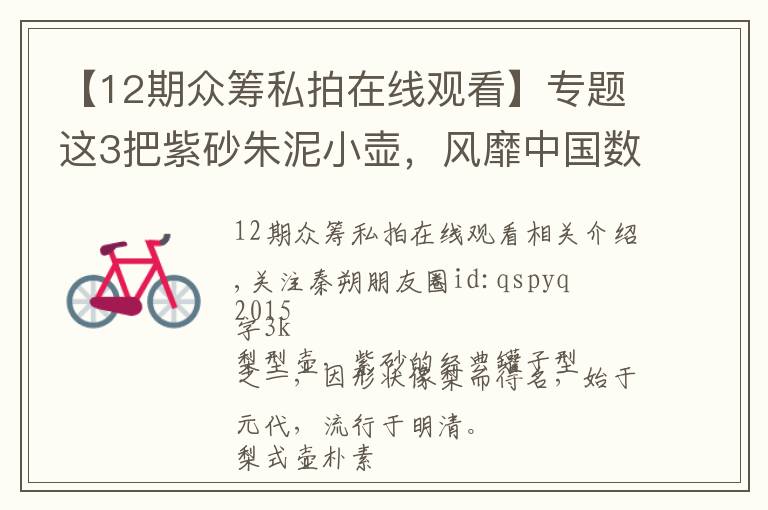 【12期众筹私拍在线观看】专题这3把紫砂朱泥小壶，风靡中国数百年，人见人爱 || Chin@美物